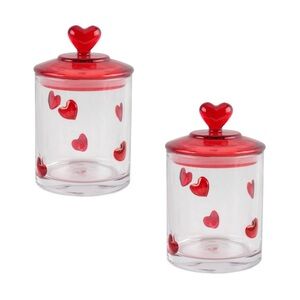 Set of 2 Cook With Color Heart Icon Treat Gifting Jar CWC Valentine Candy Jar